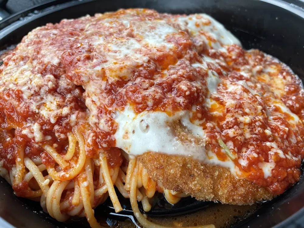 Chicken Parmigiana with Spaghetti Pasta