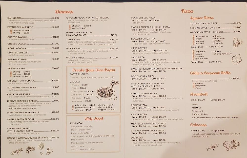 Ricky & Maria Pizza and Pasta Menu image 1